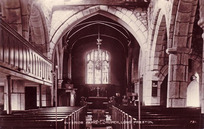 St Marys Church - gallery.JPG - Interior of St Mary's Church.    ( Does anyone know the date?)   The balcony, at left was originally at the back of church, but became unsafe and was moved ca 1915